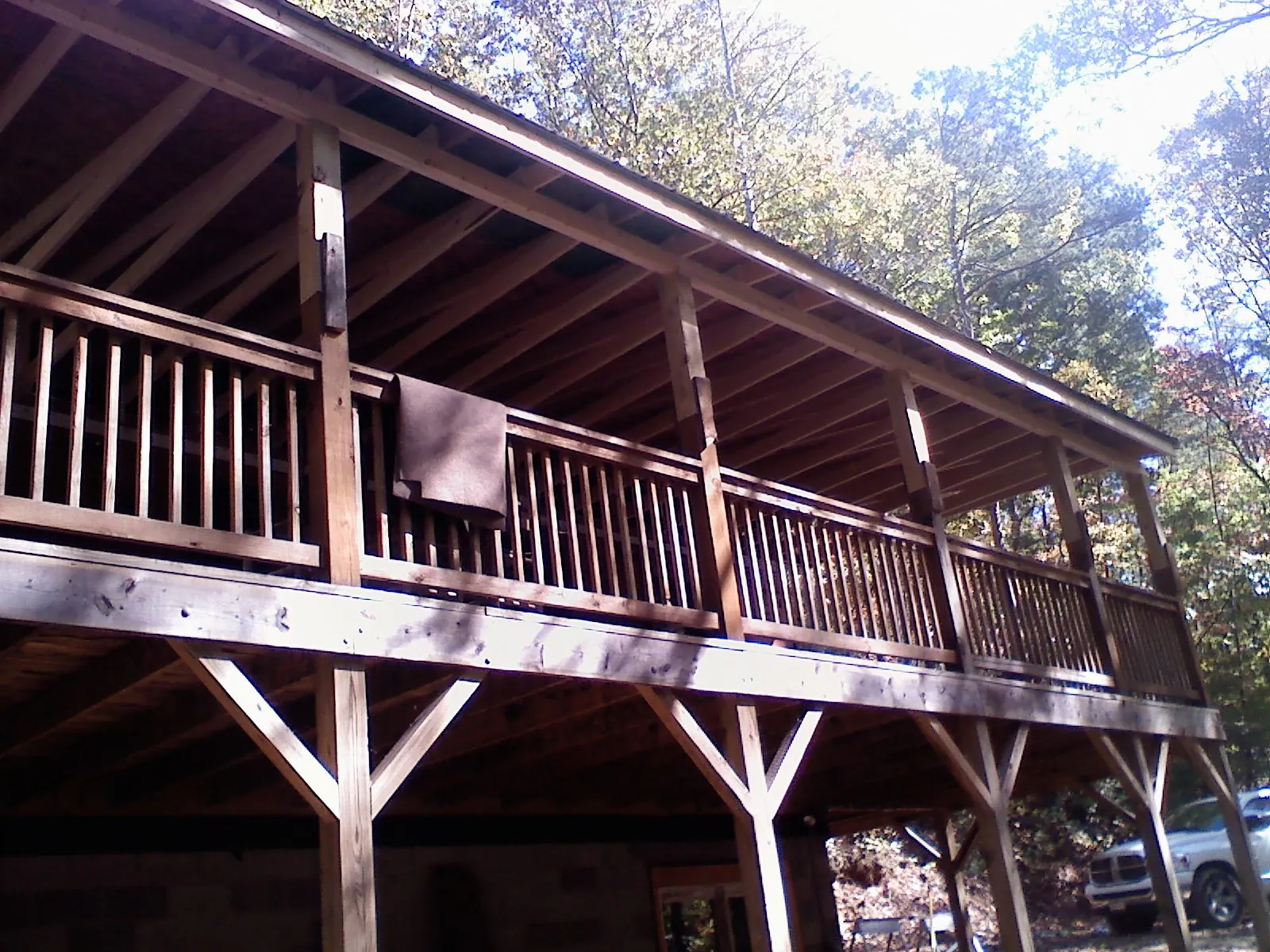 Timber framing under a new elevated porch and deck — Roof Leak Repair in Alcoa by Roofing Brothers